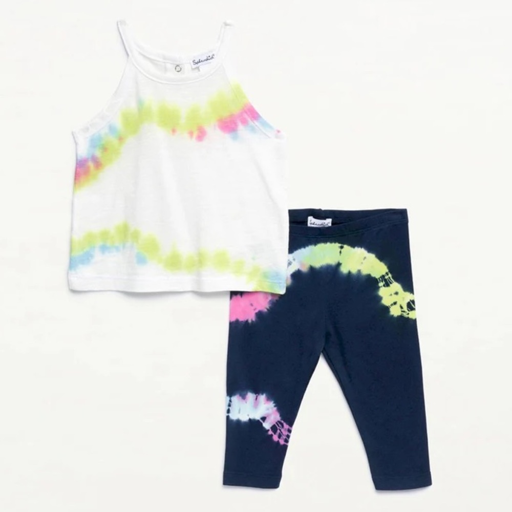 Splendid Toddler Girl Lime Tie Dye Legging Set